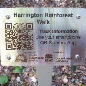 QR codes on Harrington Rainforest Walk